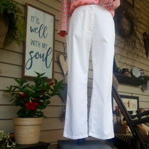 EMMA JAMES PETITE ♡ Absolutely Gorgeous White Stretch Split Crop Pant Capris 4P